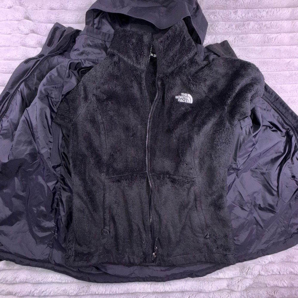 The North Face Jacket Womens Small Hyvent Black 3 In 1 Triclimate Fuzzy Coat - Picture 13 of 16